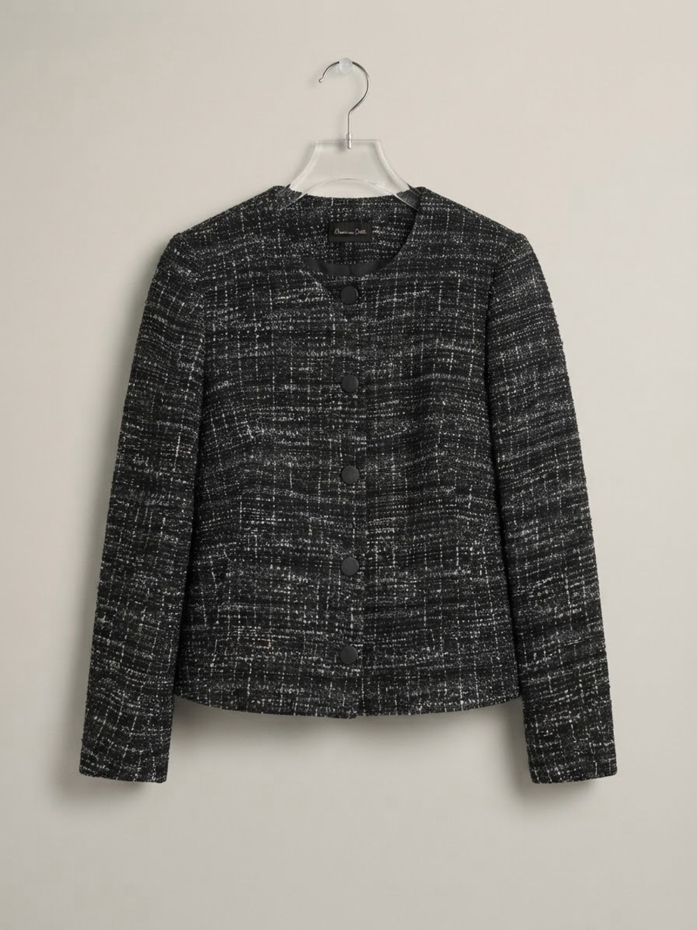 Massimo Dutti Black Tweed Jacket